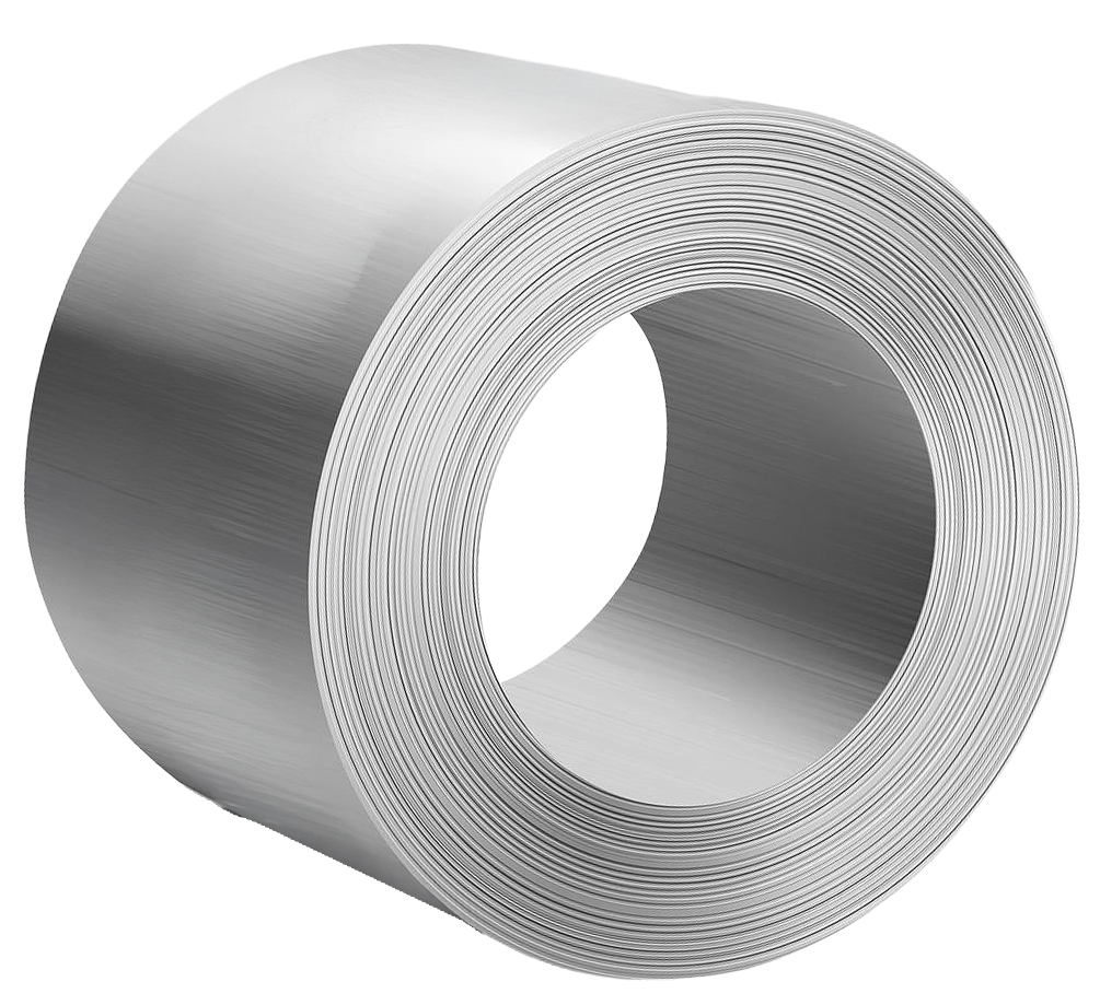 Abstrakte Grafik mit einer silber metallischen Blech-Rolle