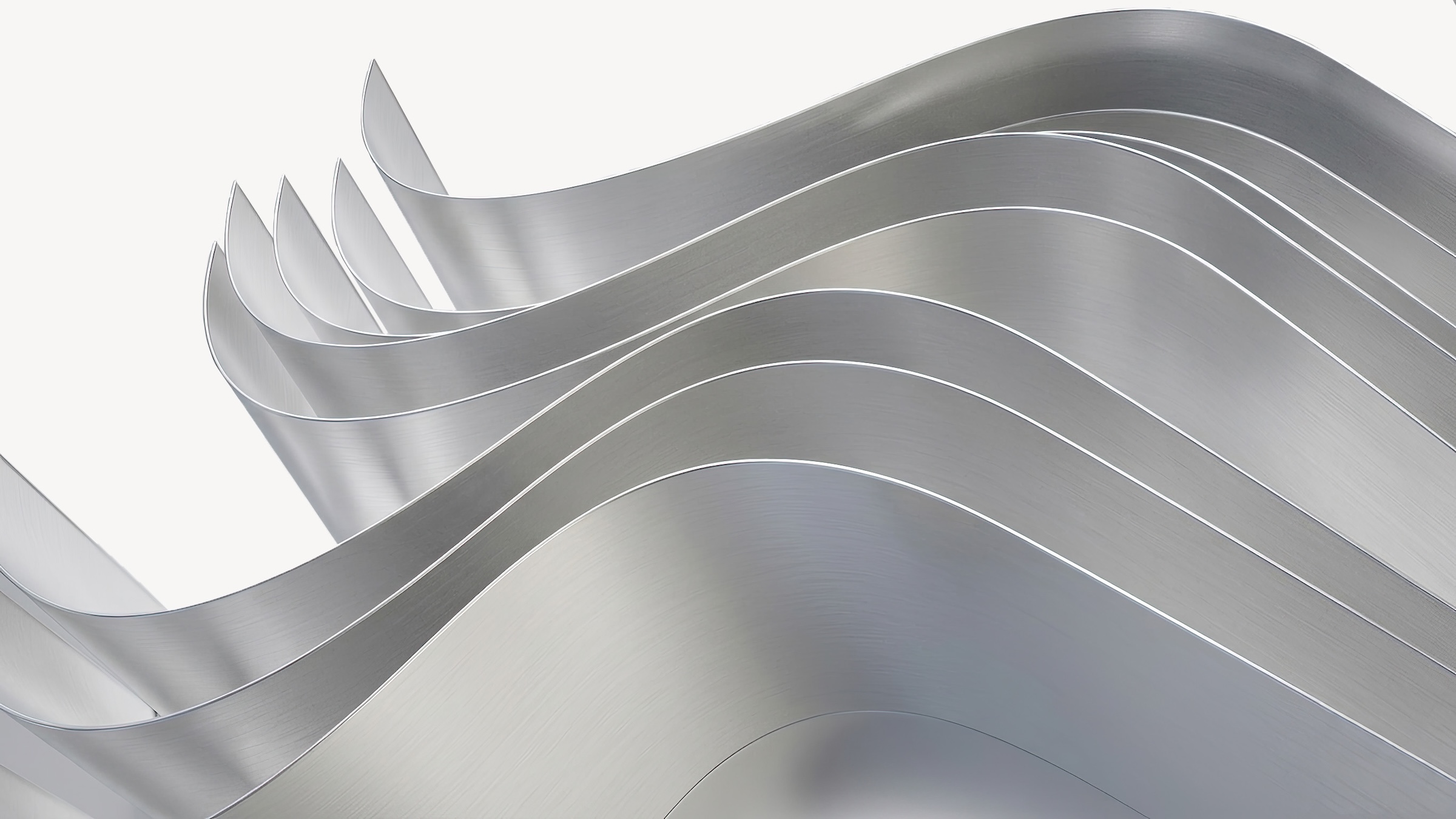 Abstrakte Grafik mit silber metallischen Wellen