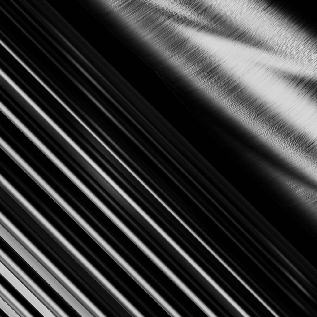 Abstrakte Grafik mit silber metallischen Oberflächen