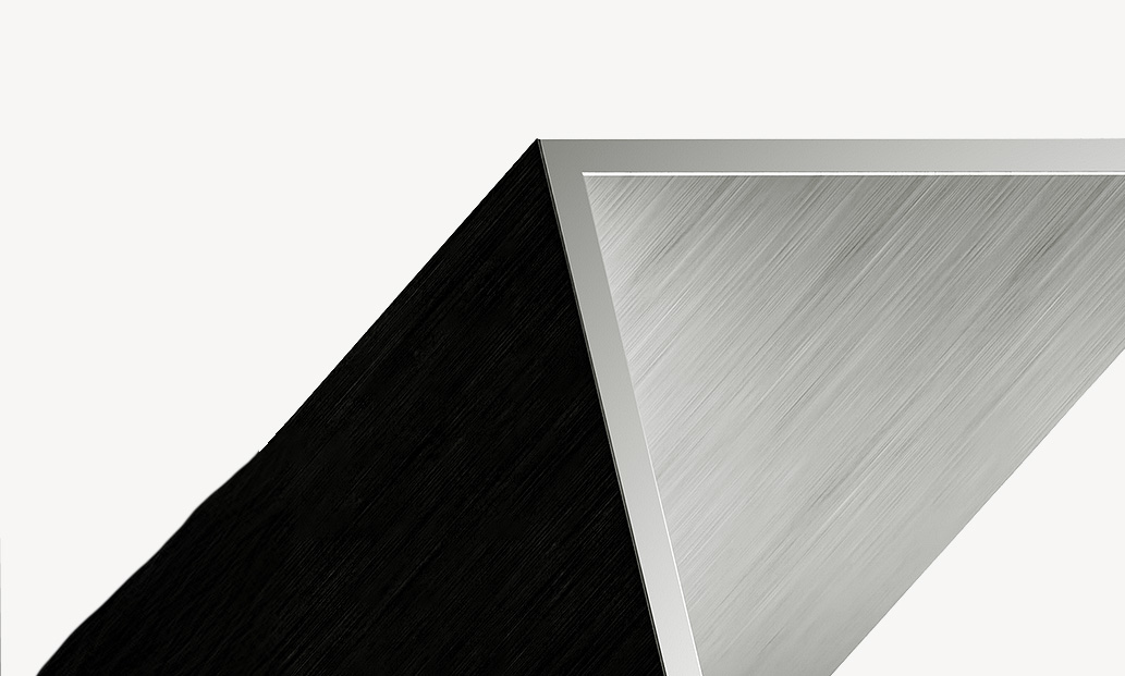 Abstrakte Grafik mit silber metallischem Profil