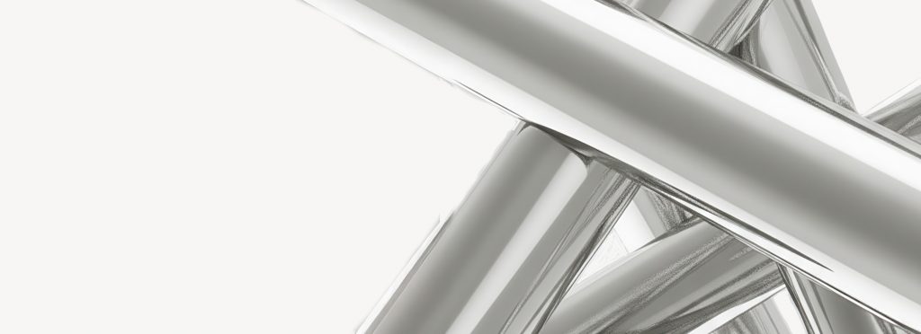 Abstrakte Grafik mit silber metallischen Rohren
