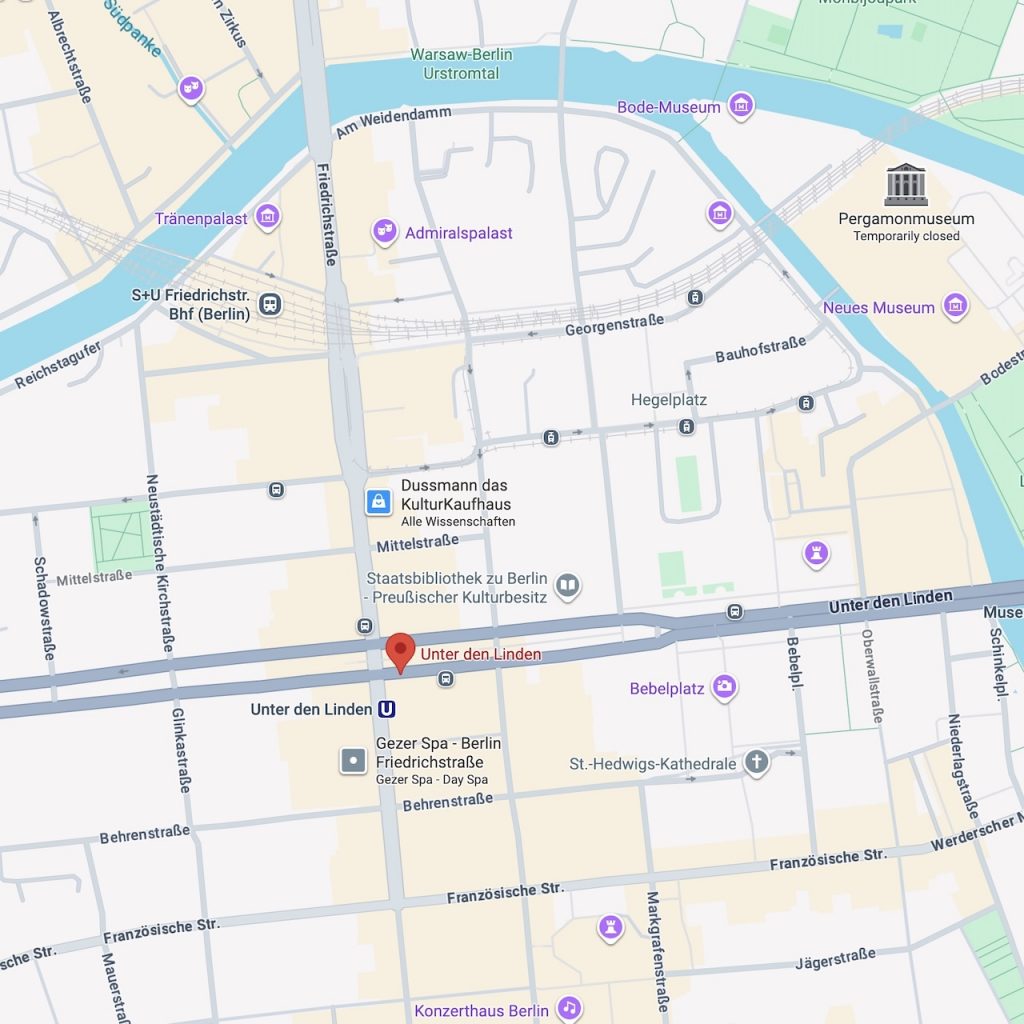 Kartenausschnitt, Markierung Unter den Linden 10, 10177 Berlin