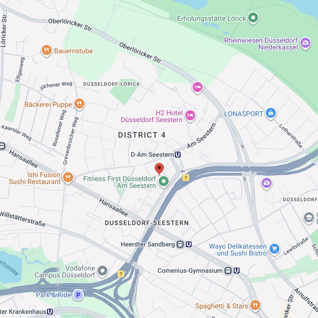 Kartenausschnitt, Markierung Fritz-Vomfelde-Straße 30, 40547 Düsseldorf
